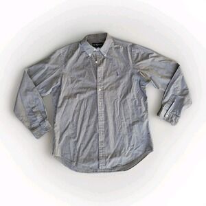Ralph Lauren‎ Long Sleeve Button Up Shirt Mens Large 100% Cotton Micro Plaid